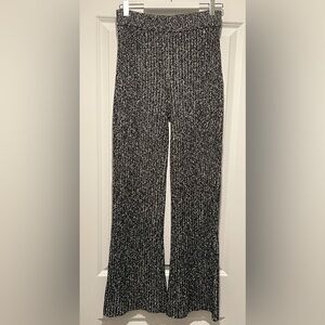 ST. John Flare Pants Salt/Pepper White/Black Knit Pull On Luxury Size Small